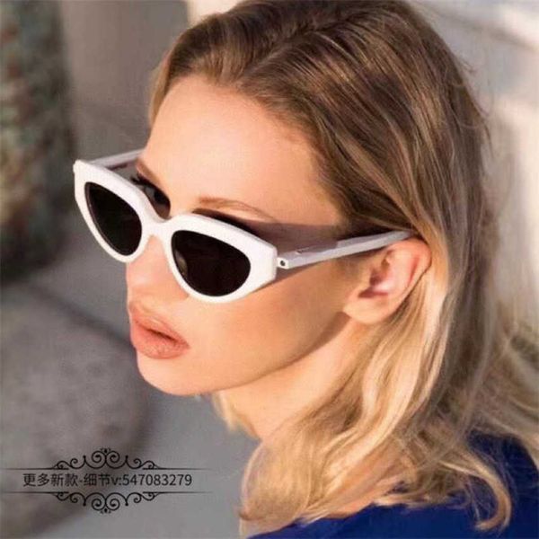 

luxury designer new sunglasses fashion cat eye ins online red same style male, White;black