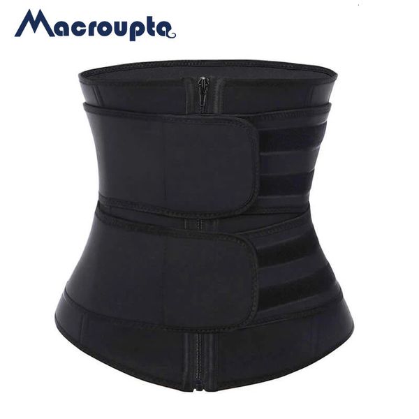 

women's shapers women waist trainer fitness sauna sweat neoprene slimming belt girdle shapewear modeling strap zipper body shaper 23032, Black;white