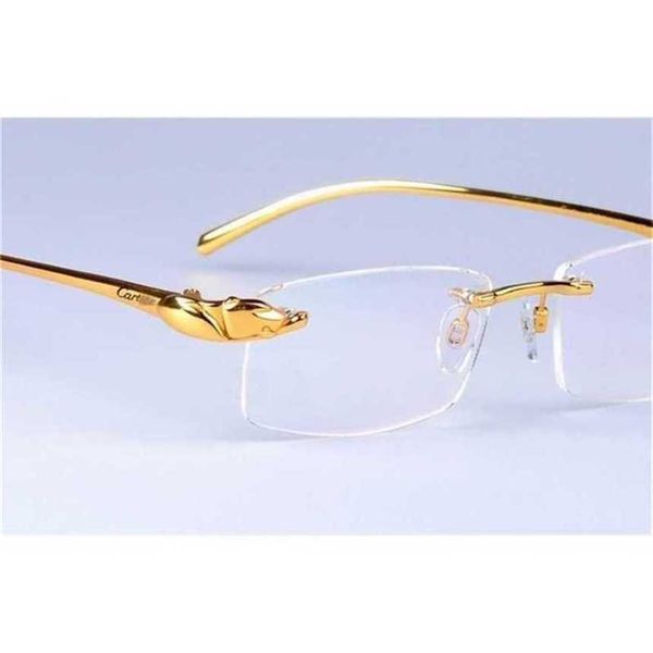 

luxury designer fashion sunglasses 20% off all-match end ultra light pure titanium leopard head 0875 less business flat myopia frame, White;black