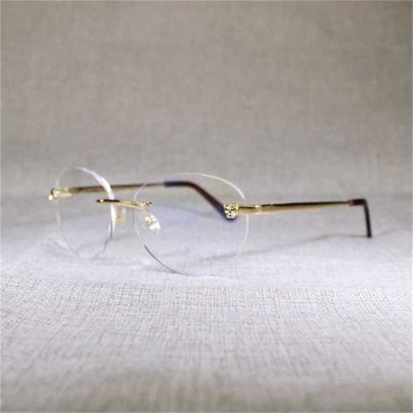 

luxury designer sunglasses 20% off vintage leopard style rimless men square shade metal frame clear women for beaching eyewear accessories, White;black