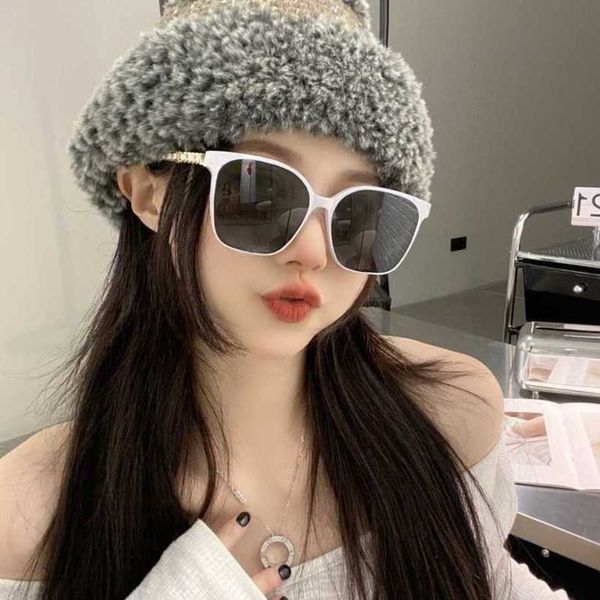 

20% off luxury designer new men's and women's sunglasses 20% off korean version tiktok 0758 board female same type of leather chai, White;black