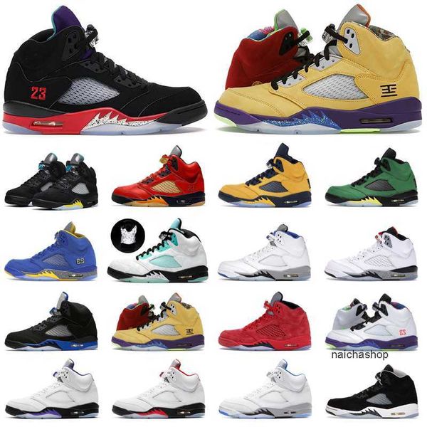 

5s mens womens basketball shoes 5 raging bull racer blue bluebird black metallic fire red men women outdoor sports trainers sneaker jorden j