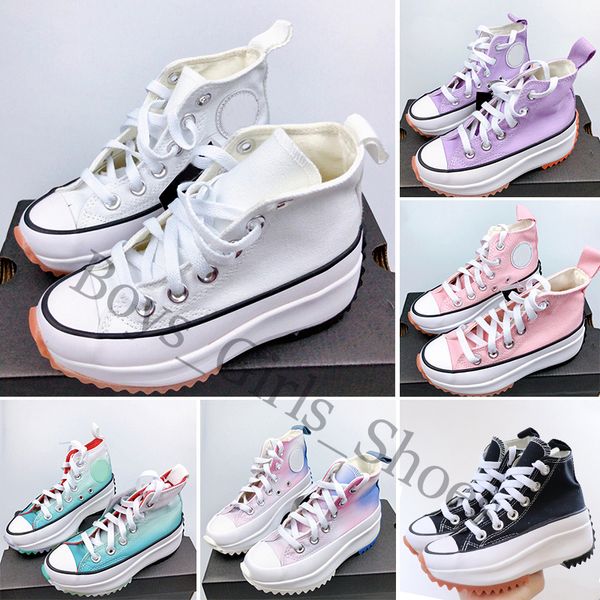 

canvas casual shoes platform hi reconstructed slam jam triple black white high low kids sport sneakers 28-35