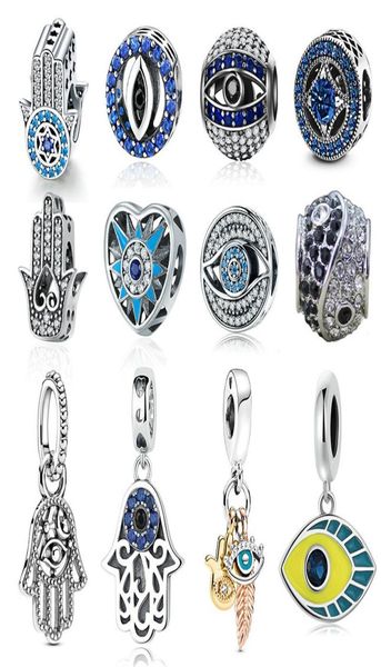 

fits pandora bracelets 20pcs silver shining eye of providence hand of fatima dangle charm bead fit pandora charms bracelet beads 98508763, Black