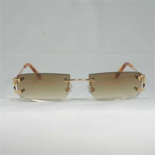 

luxury designer new sunglasses vintage small lens wire rimless square women for outdoor club clear frame oculos shadeskajia, White;black