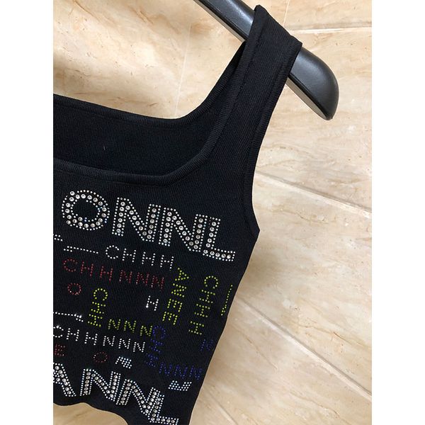 

women's women t shirt brand summer fashion luxury tanks knits strap sleeveless vest sequin embroidery u-neck casual crop, White