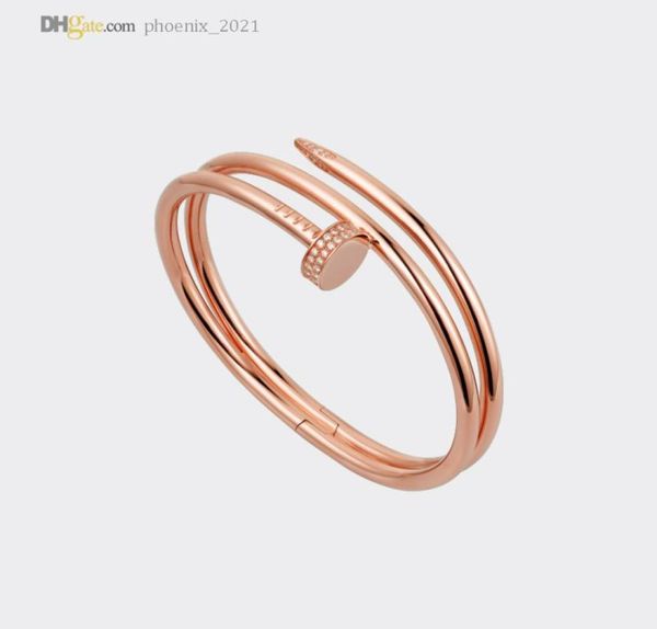 

designer bracelet nail bracelet mens bangle women bracelets diamond 20 rose gold luxury jewelry titanium steel goldplated never 1510466, Black