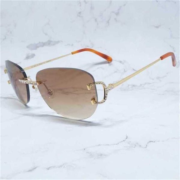 

luxury designer sunglasses 20% off rhinestones men women carters oval shades rimless fashion wholesale big, White;black