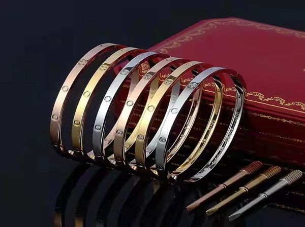 

classic designer bangle 4mm screwdriver bracelet european and american fashion love bracelet for women 316l stainless steel je5794065, Black