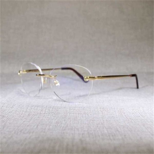 

luxury designer fashion sunglasses 20% off vintage leopard style rimless men square shade metal frame clear women for beaching eyewear acces, White;black