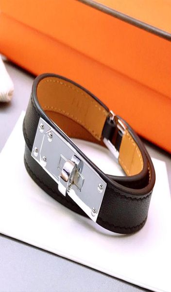 

popular brand jewerlry genuine leather bracelet for women stainless steel bracelet double tour2987381, Golden;silver