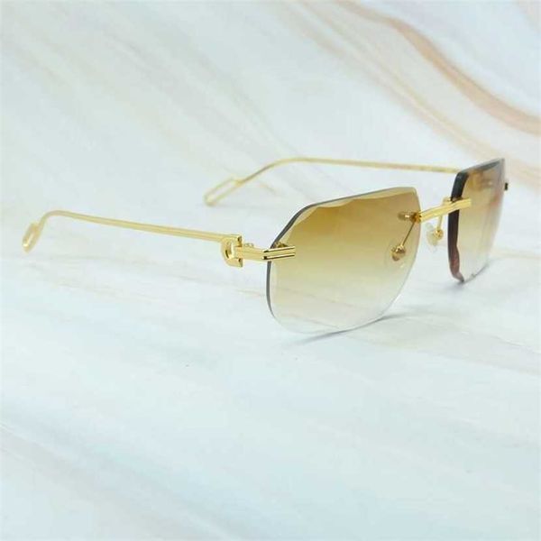 

30% off luxury designer new men's and women's sunglasses 20% off fashion ripple shades rimless mens glasses retro classic holiday, White;black