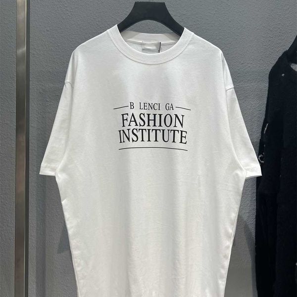 

80% off factory outlet online high edition 2023 summer new home front fashion academy print men's and women's short sleeve t-shirt, White;black