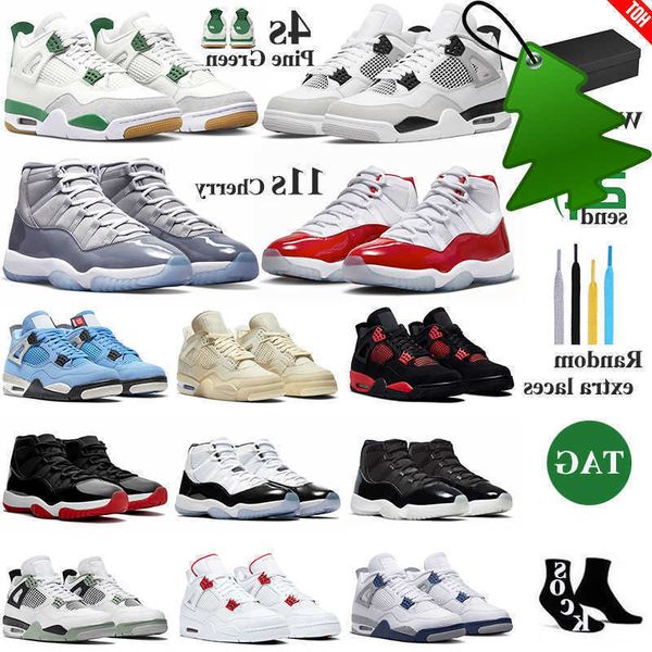 

4 11 basketball shoes with box military black cat 4s sb oreo pine green red thunder seafoam cherry 11s cool greys concord panda space jam me