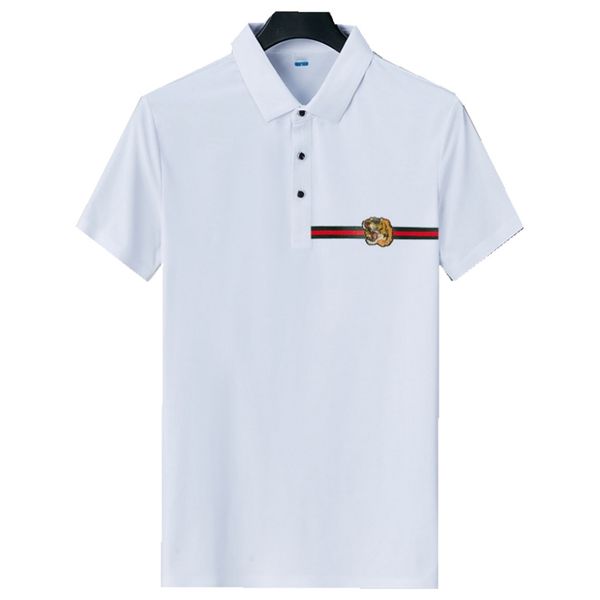 

italy mens designer polo shirts man high street embroidery garter snakes little bee printing brands cottom clothing tees m-xxxl#219, White;black