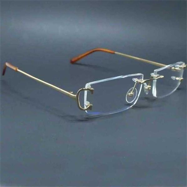 

luxury designer new sunglasses clear eye glasses for men rimless transparent mens brand optical frame computer eyewear glass frameskajia, White;black