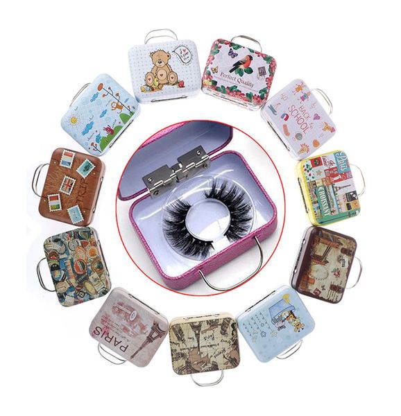 

new lash boxes luxury false eyelash steel suitcase empty fake lash storage packaging box eyelash luggage case4600363
