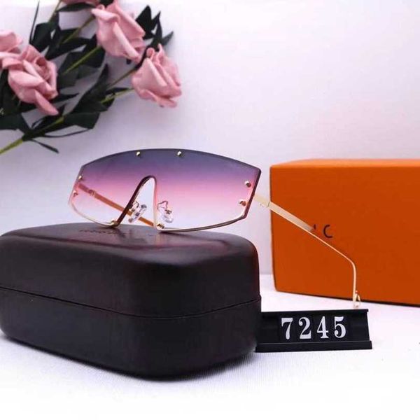 

10% off luxury designer new men's and women's sunglasses 20% off overseas street shooting travel fashion glasses 7245, White;black