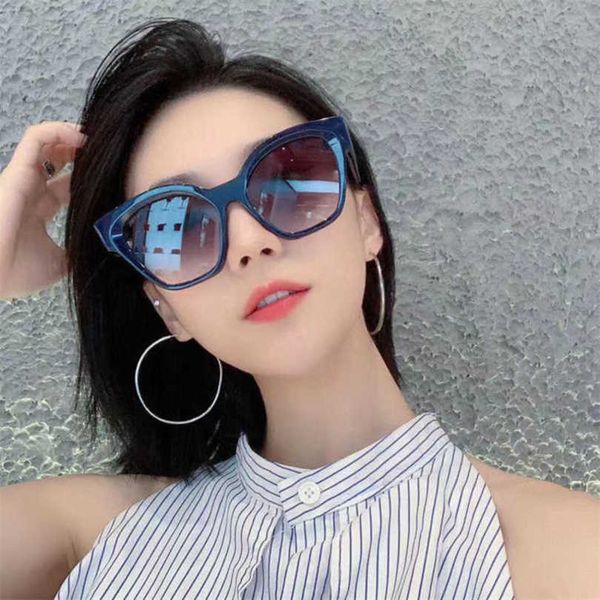 

men's luxury designer women's sunglasses large frame cat's eye ins net red same type anti ultraviolet, White;black