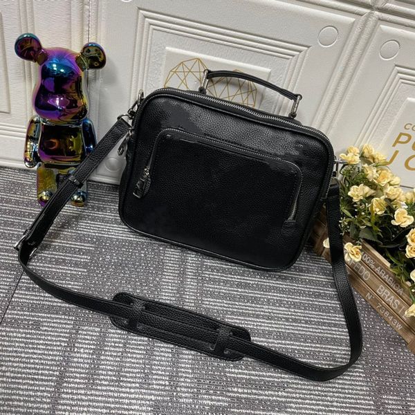 

designer messenger bags men genuine leather embossed handbag oversized pattern zipper front pocket removable strap/handle man shoulder cross
