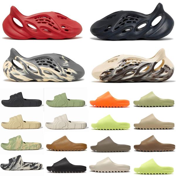 

2023 slides slippers desert sand summer brown flat mens women beach resin slide sandal graffiti bone rubber mxt moon gray mineral blue vermi