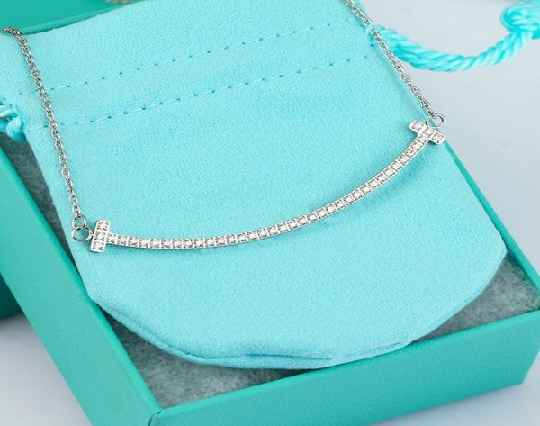 

korean new fashion full diamond smile necklace women039s ins personality minority titanium steel bone chain gold light luxury n5219282, Silver
