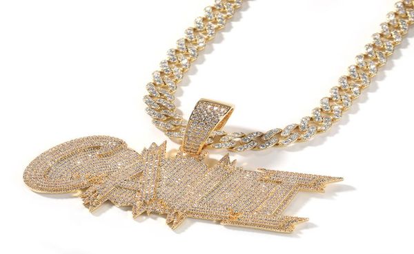 

charming fashion gold plated full cz ice out diy custom name letters pendant necklace with 3mm 24inch rope chain nice jewelry1725183, Silver