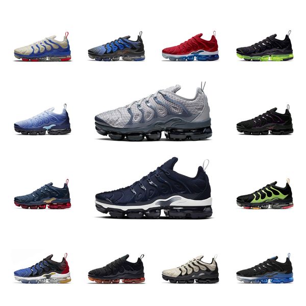 

vapourmax tn plus running shoes mens trainers triple black white atlanta game royal bumblebee bred womens outdoor sports sneakers size 39-45