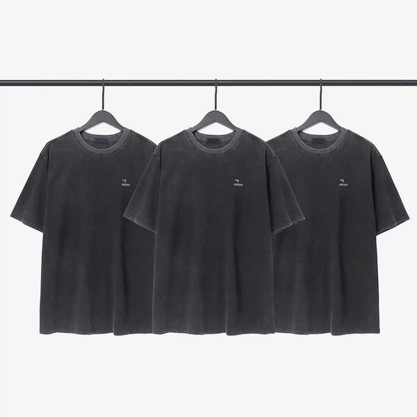 

designer luxury coats balciga definition paris b tiger embroidery short sleeve washed worn out men's and women's loose os drop sho, White;black