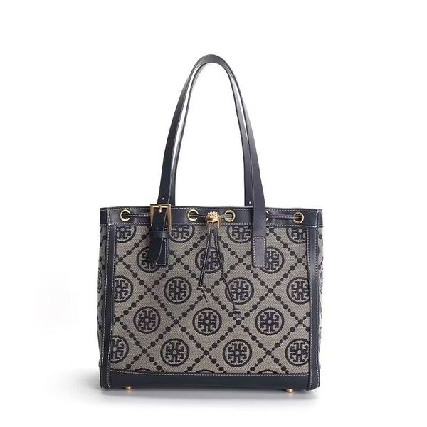 

women pu canvas totes large geometric pattern string lock handbag