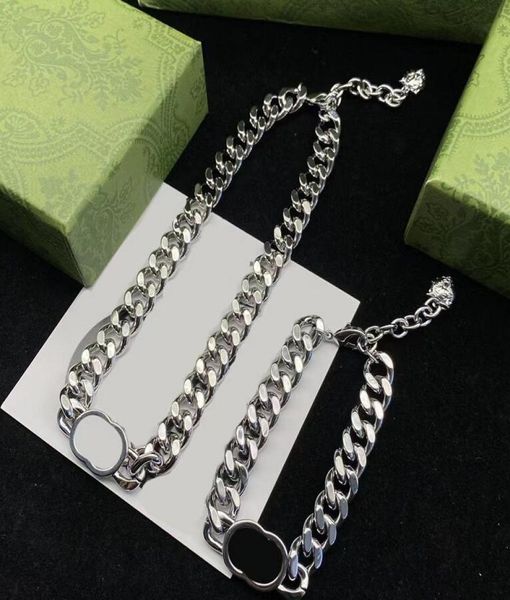 

men women choker necklace designer stainless steel bracelets cuban link silver chain letter pendants for hip ho1952622