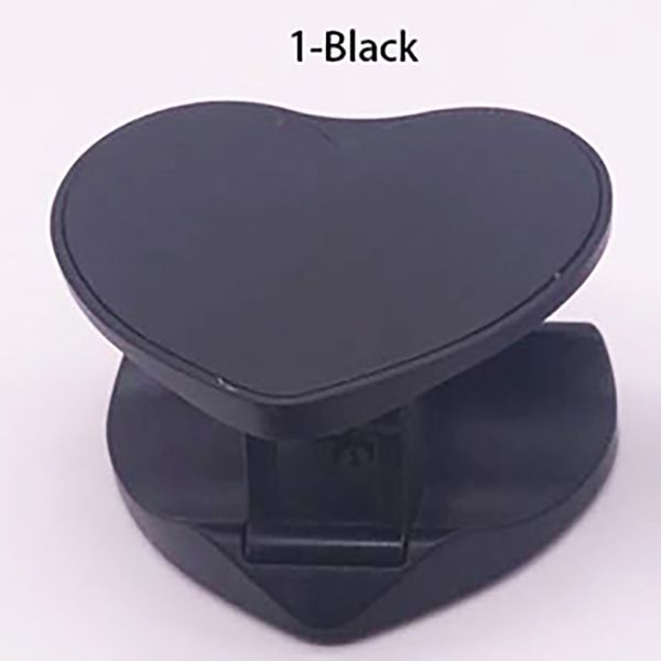 

Top Colorful Heart Cell Phone Holders and Mounts for Apple iPhone 14 13 12 Pro Max Samsung Galaxy Stands Finger Grips Smart Mobile Brackets Stents Additional Poly Bags, 1-black