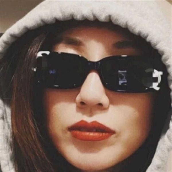 

luxury designer fashion sunglasses 20% off small letter leg personality mirror printing narrow frame women ch71473a, White;black
