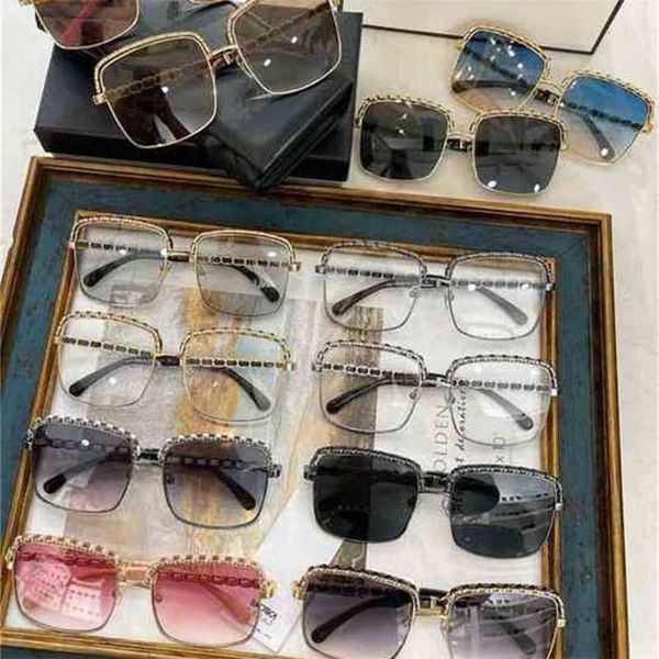 

designer men's and women's beach couple sunglasses 20% off fashion version chain chen weiting same square flat myopia frame, White;black