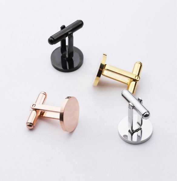 

fashion metal classic cufflinks stainless steel plated silver gold round casual cuff links for women men 1564 d31733263