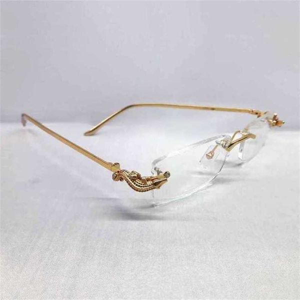 

luxury designer sunglasses 20% off crocodile mens brand glasses woman rimless optical frame prescriptionkajia, White;black