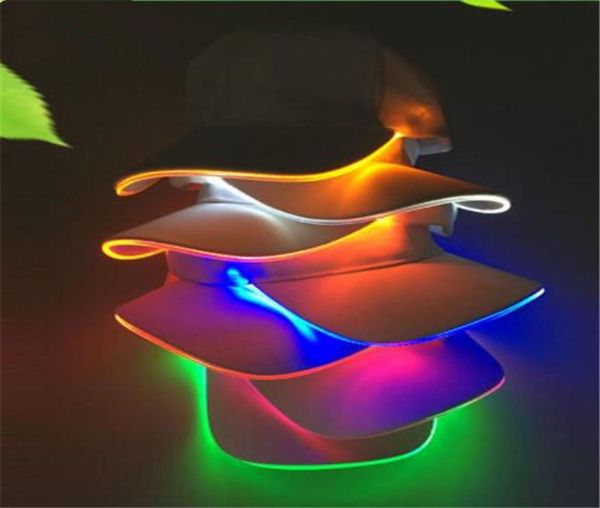 

led baseball caps cotton black white shining led light ball caps glow in dark adjustable snapback hats luminous party hats1469422, Blue;gray