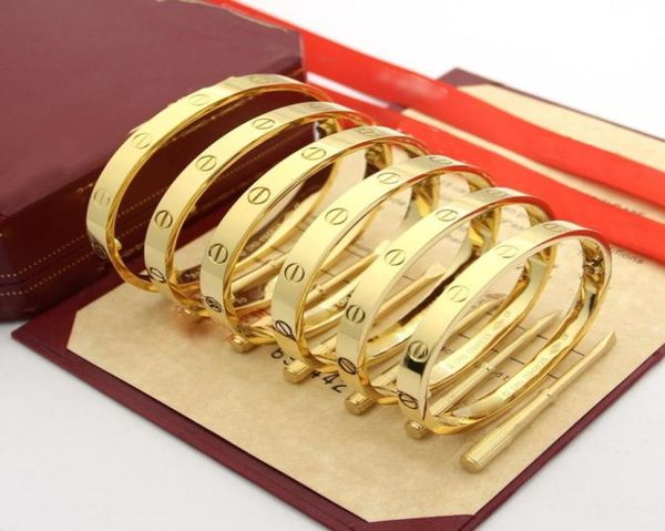 

love series gold bangle au 750 18 k never fade 1821 size with box with screwdriver official replica luxury brand gift9269162, Black