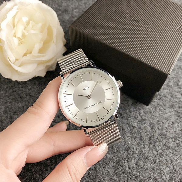 

fashion round quartz wristwatches 40mm 2-pointer casual wrist watches stainless net strap fashionable clock waterproof wristwatch for unisex, Slivery;golden