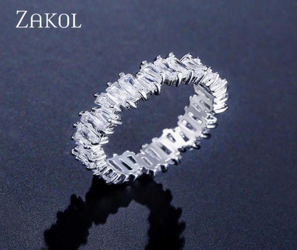

band rings zakol fashion luxury multicolor charm baguette cubic zirconia wedding rings for women t shape stone party jewelry fsrp21629546, Silver