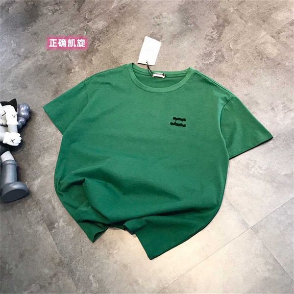 

80% off factory outlet online summer solid round neck t-shirt flocked triumph small basic couple loose short sleeve french classic fashion, White;black