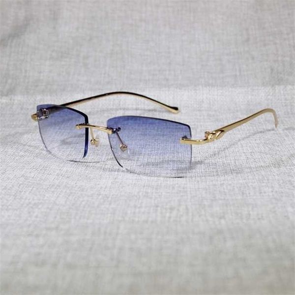

10% off luxury designer new men's and women's sunglasses 20% off vintage rimless oval metal frame shades men summer outdoor clear, White;black