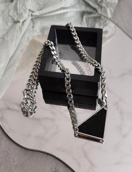 

2021 european and american triangle letter necklace simple versatile pendant clavicle chain hip hop men women accessories high qua1498356, Silver