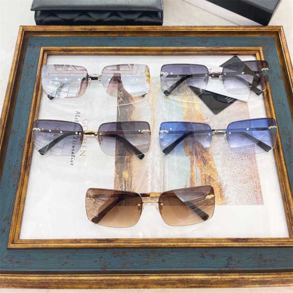 

30% off luxury designer new men's and women's sunglasses 20% off xiaoxiang ins fashion medieval frameless square ch4140-b same, White;black