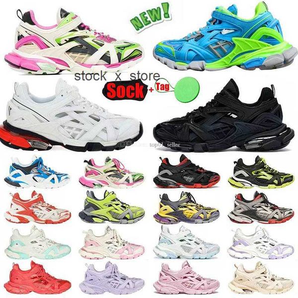 

track 2 sneakers designers casual shoes men women tracks 4.0 breathable sneaker mesh cloth embossed leather lace-up jogging hiking trainers, Black
