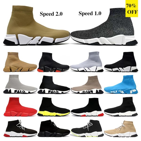 

2023 scarpe speed trainer sock shoes sneakers for men women runner track speedtrainer designer womens socks boot speeds casual shoes, Black