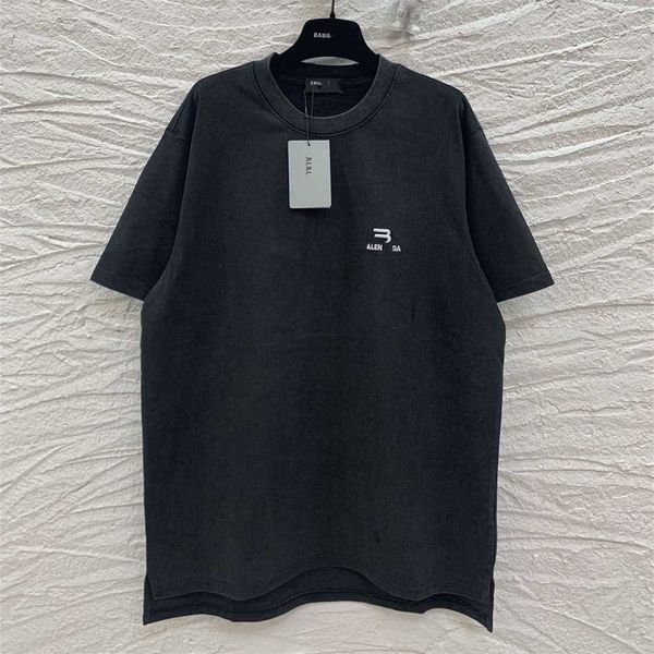 

80% off factory outlet online high edition summer new family double hook embroidery wash water old men's and women's short sleeve, White;black