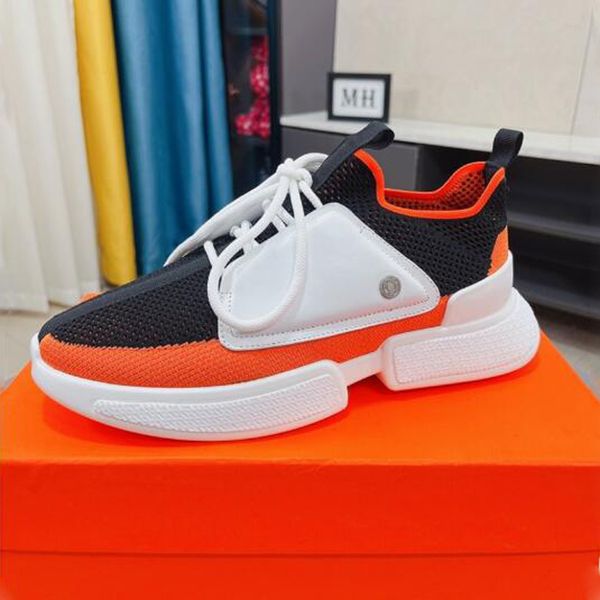 

fashion men bouncing casuals shoes senior soft bottom running sneakers italy famous elastic band low calfskin & mesh breathable design casua, Black