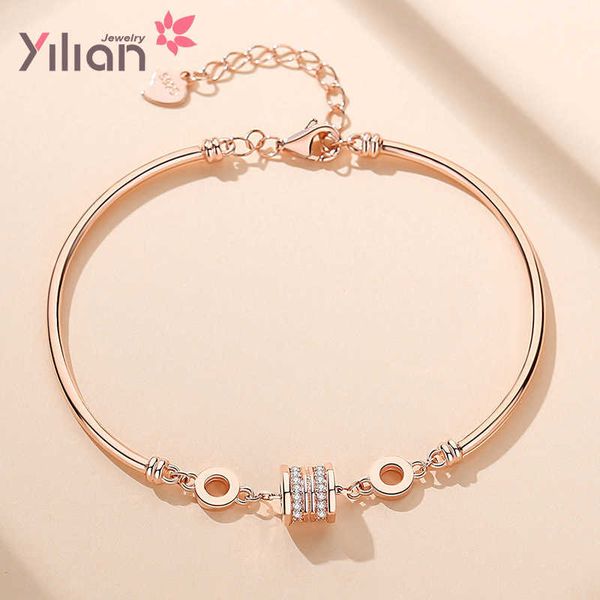 

charm s necklaces 925 small manyao sterling silver female couple bracelet minority design ins high sense girlfriends hand jewelry, Golden;silver