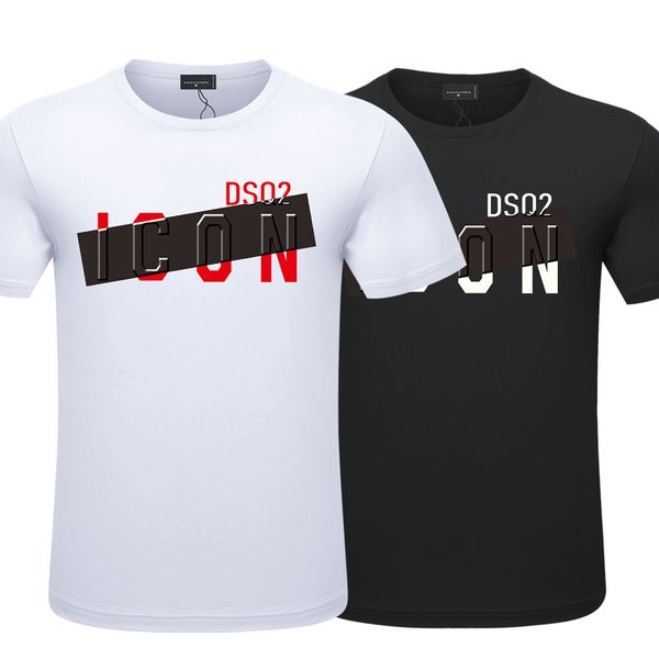 

dsq2 tshirt casual fashion trend t-shirt simple classic letter print couple sweatshirt dsq icon2 street fashion crew neck cotton short sleev, White;black